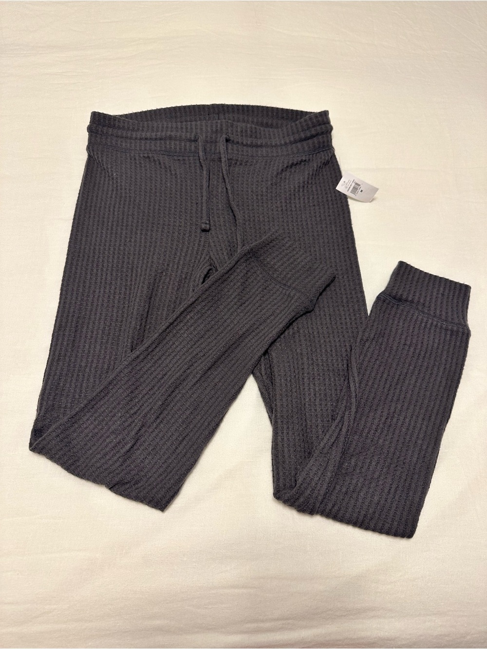 GAP Women's Charcoal Waffle Knit Lounge Pants